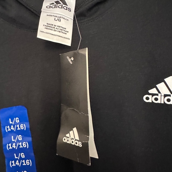 Girls Adidas Long Sleeve Hooded T shirt - Picture 2 of 7